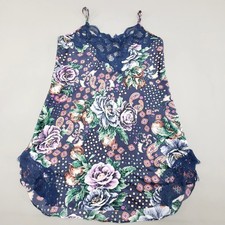 Vtg 90s Victorias Secret Gold Label Paisley FloralNightgown Chemise Slip M