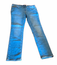 Old Navy Boys Skinny Slim Fit Blue Denim Jeans Button Closure Size 14-16