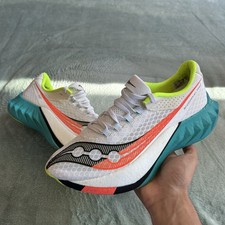 Saucony Endorphin Pro 4 Carbon Plated Shoes 'White/Mutant' UK6.5 - Very Good