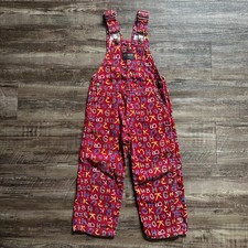 Oshkosh B'Gosh Kids AOP Overalls Size 4T Vintage Letters Corduroy 90s