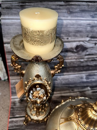 Vintage Judy Sha Victorian exquisite 3 piece collection bronze color decor set - Picture 4 of 11
