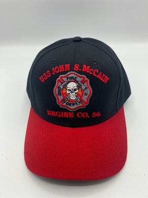 The Corps USS John S. McCain DDG 56 Engine Logo Black Baseball Cap Hat One Size