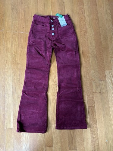 GAP Kids Burgundy Corduroy 70s Flare Pants Size 12