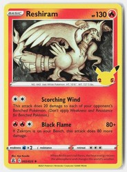 Reshiram 002/025 Celebrations Holo Rare