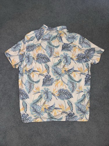 Men’s Blue & Yellow Tropical American Eagle Button Up T Shirt Size 2XL Hawaiin - Picture 2 of 7