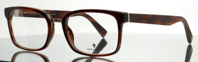 SERAPHIN Pennington 8216 Espresso Horn Mens Rectangle Eyeglasses 55-20-150 B