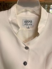 Kasper Blazer 10 petite Ivory With Satin Standup Collar And Satin Cuff.