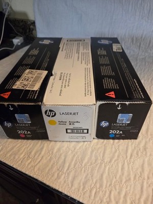HP 202A 3Set Cyan/Magenta/Yellow Original LaserJet Toner Cartridge, M254,MFPM281