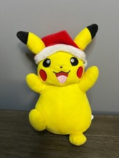 Exclusive Limited Edition Pok mon Winter 2020 Red Santa Hat Pikachu Plush