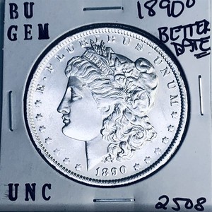 1890 O BU GEM MORGAN SILVER DOLLAR UNC MS+++ U.S. MINT RARE COIN 2508