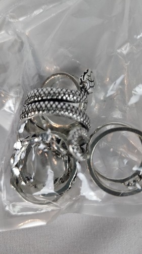 Set Anelli Nocche Argento 17IF Vintage per Donna Uomo, Anelli Grossi Estetici - Foto 5 di 8