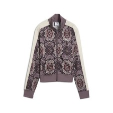 PUMA T7 Vintage Prep Full Zip Track Jacket Womens Purple Casual Athletic Outerwe