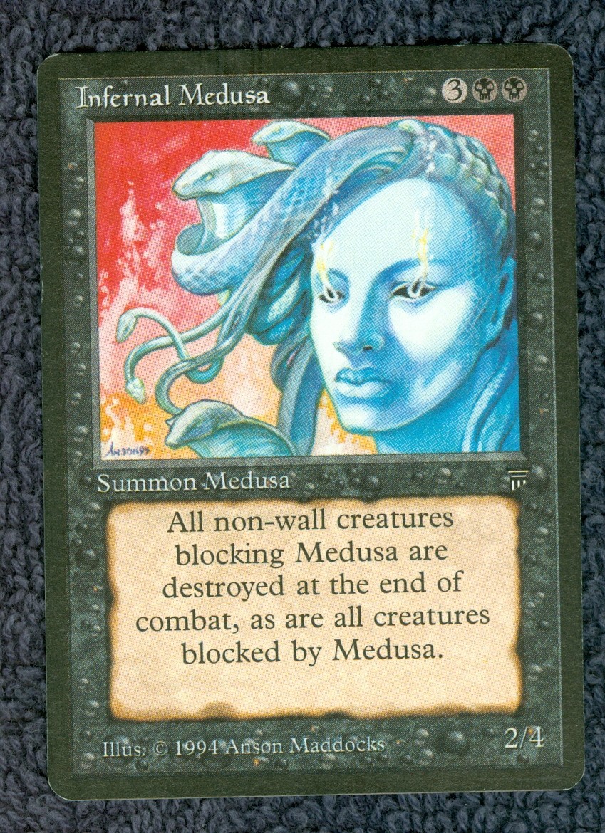 INFERNAL MEDUSA  uncommon   1994 LEGENDS  Magic the Gathering  Unplayed.  NM