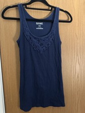 Old Navy Women s Ribbed Tank Top Knit Design Navy Blue Size M