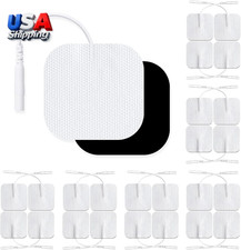 TENS Unit Replacement Pads 2" x 2" White 24 Pack Reusable 45 Uses 