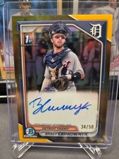 Brady Cerkownyk 2024 Bowman Chrome #CPA-BCE 🔥 Auto Gold 34/50 🔥 Tigers 1st