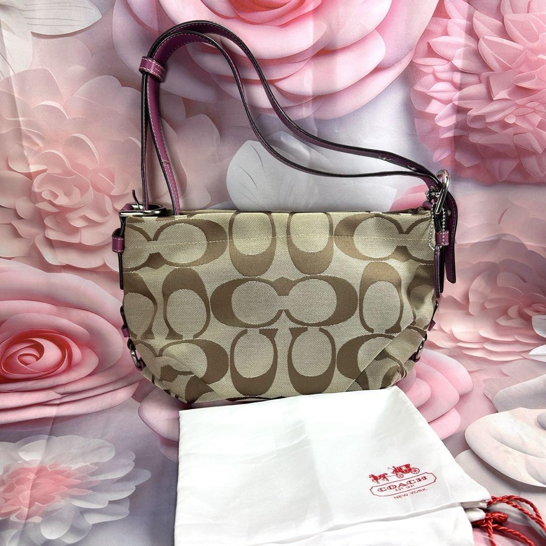 COACH Big Signature 2-Way Shoulder Bag for Long-Term Storage - PC5UMZ