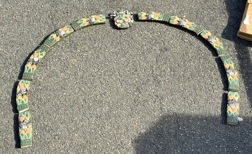 Vtg Reclaimed Tile Archway Garden Gate Surround, 11 pc Large Majolica Ceramic - Picture 7 of 19