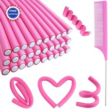 30PCS Flexi Rods Curlers Set for Short and Long Hair Heat Foam Rollers Steel