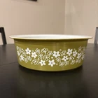 Vintage Pyrex 4 Qt Big Bertha Spring Blossom Green Crazy Daisy Dish #664 NO LID