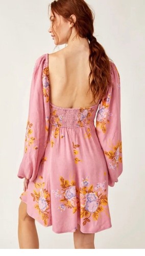 Womens Free People Francesca Floral Print Pink Dress NWT MSRP $128 Size S - Picture 3 of 13
