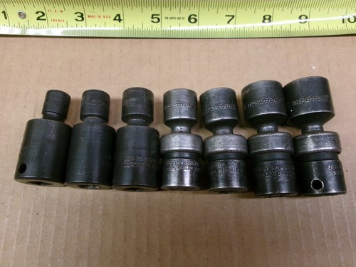 Snap On USA 3/8" Drive 7-Piece 6-Point Impact Swivel Set 3/8 - 3/4" - Picture 4 of 8