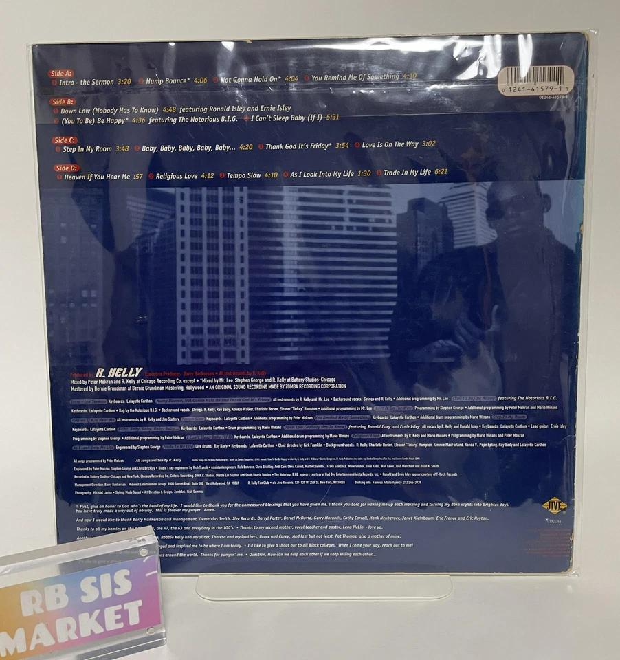 R. Kelly Self Titled 2LP Vinyl 1995 US Original Jive 01241 41579 1 - Image 2 of 4