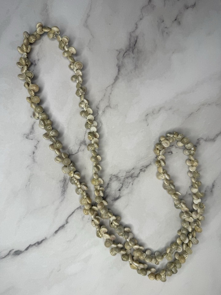 Artisan Ivory Color Spiral Small Sea Shell Cluster 36 Inch Necklace | eBay