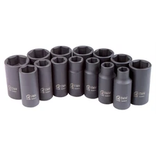 Sunex 3328 14-Piece 3/8" Drive Metric Mid-Depth Impact Socket Set