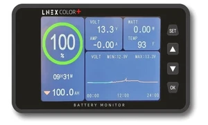 500A Battery Monitor with Shunt, 3.5" Color Screen RV Monitor with 16ft Cable (B