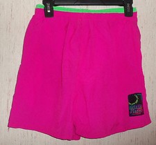 EXCELLENT MENS SURF GEAR FUCHSIA SWIM TRUNKS / BOARD SHORTS SIZE S 28/30