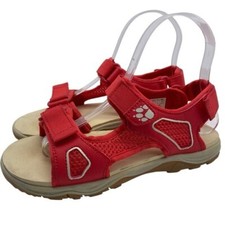 Jack Wolfskin Kids Shoes Kreisel Sandals Sz 4.5 Red Strappy Flat Unisex Casual