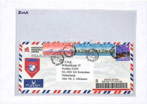HONG KONG Air Mail 1999 Cover Registered Express $20 $10 $2 Rotterdam ZM68 - Picture 6 of 11