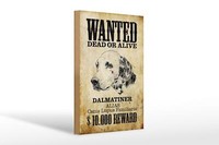 Holzschild Hund 20X30 Cm Wanted Dead Dalmatiner Geschenk Deko Schild Wooden Sign