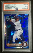 (2) 2022 1ST BOWMAN CHROME SAPPHIRE ROBERTO CAMPOS PSA 9 CARDS - BCP-14
