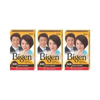 Bigen Powder Haarfarbe Dunkelbraun N30 - je 6 gm (Kombi Set) 3er Pack