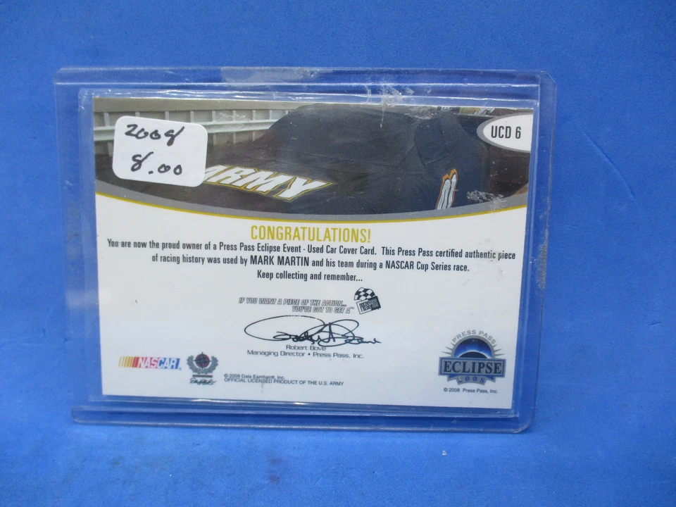 2008 Press Pass Eclipse Authentics Mark Martin 128/150 #UCD6 Used Car Cover - Image 2 of 2