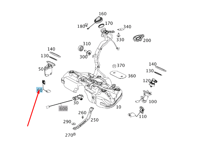 MERCEDES-BENZ C W204 Fuel Fill Level Sensor A2045400617