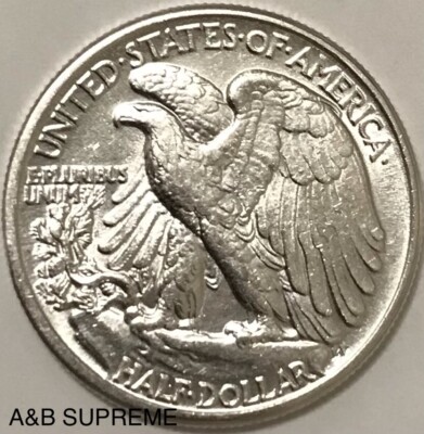 (1) Walking Liberty Half Dollar Au-Bu Uncirculated 90% Silver