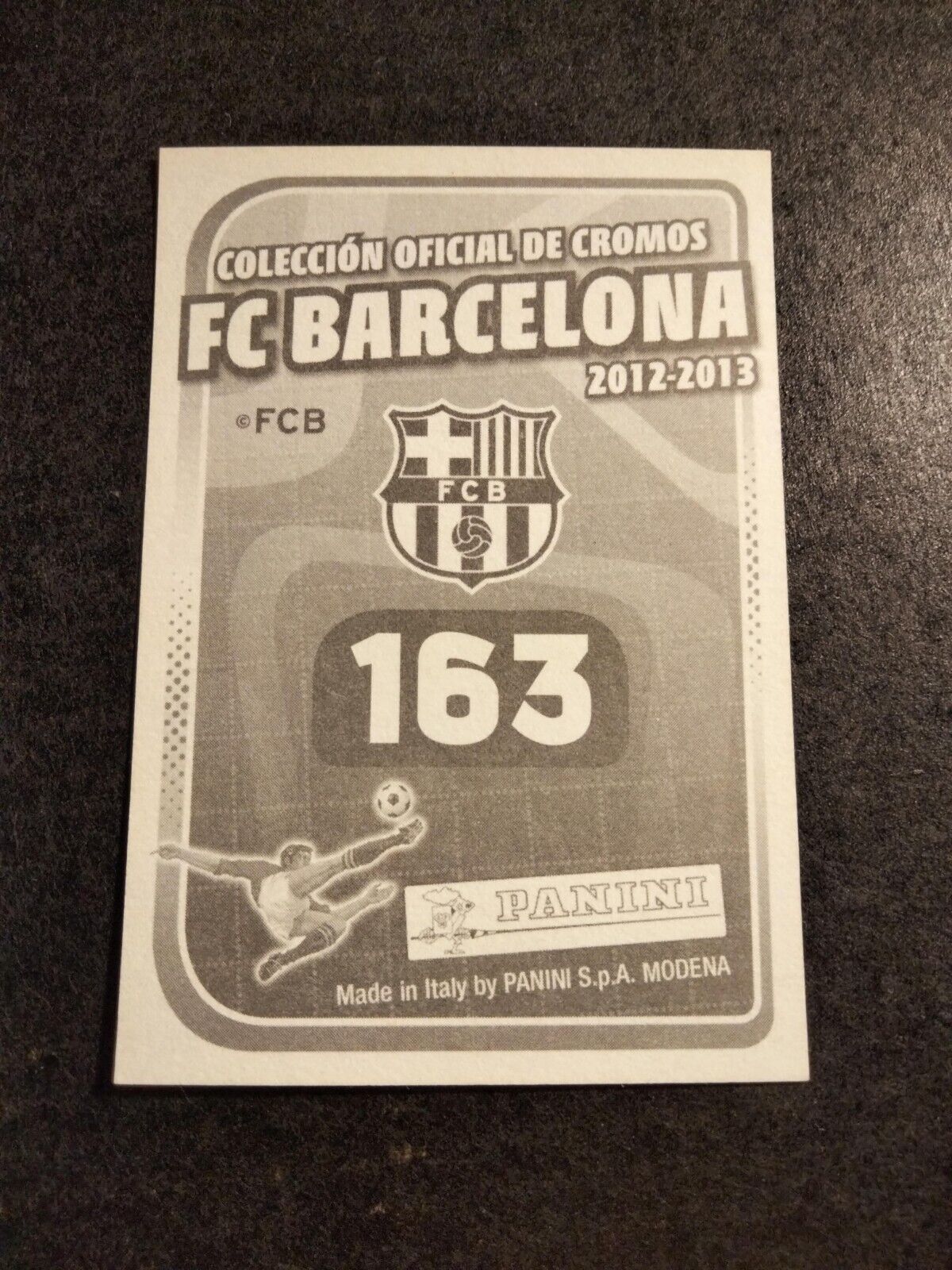 MESSI # 163 FC.BARCELONA AUTOGRAFO COLECCIÓN OFICIAL 2012/13 NUEVO SIN PEGAR.
