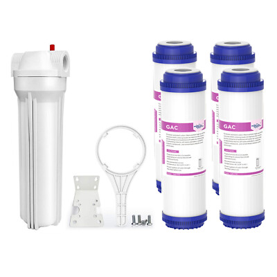10 Inch Whole House Water Filter Housing Filtration 4p 10''x2.5'' Activated Carbon