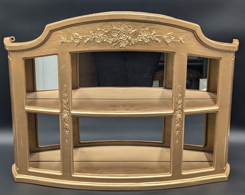1967 DART IND 3600 MIRRORED WALL SHELF TWO TIER DISPLAY 24" X 17.5" MIRROR BACK