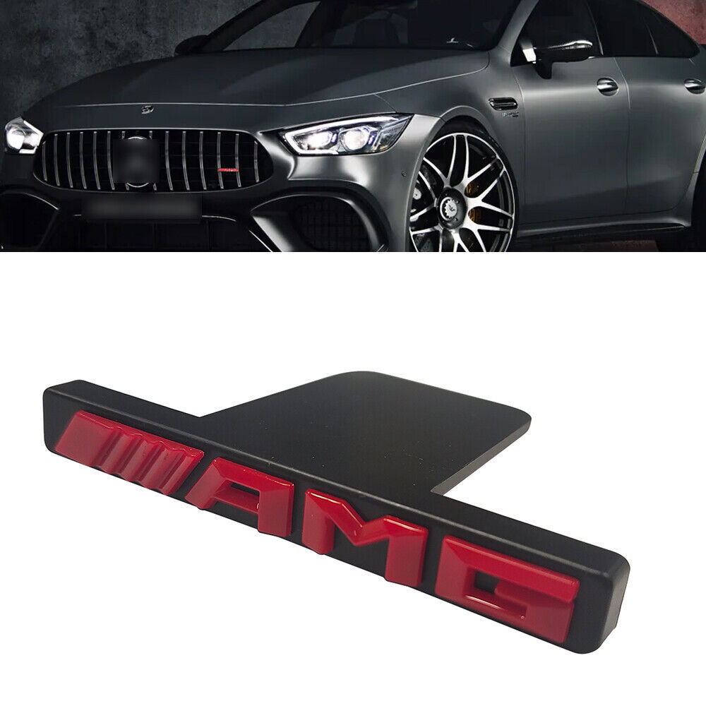 AMG Front Badge Emblem GT Grille Sport Red Nameplate Decoration