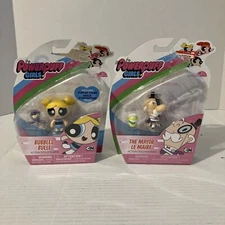THE POWERPUFF GIRLS BUBBLES BULLE & THE MAYOR LE MAIRE, 2 FIGURE’s Spin Master
