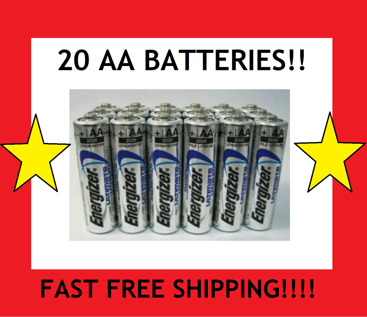 20 Energizer AA Ultimate Lithium Batteries Battery Double A =EXP 2038/2039  NEW 999993917344