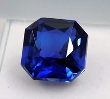 10-11 Ct + Natural Blue Kashmiri Sapphire Certified Radiant Cut Loose Gemstone
