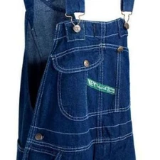 New, Key Industries Mens Bib Overall High Back Zip Fly, Denim, 32-62Wx30,32or34L
