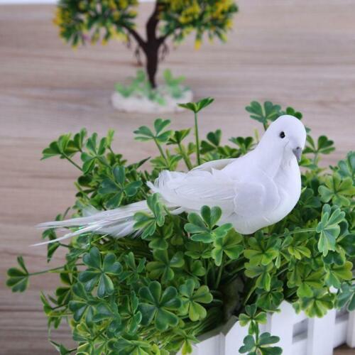 2Pcs Artificial Peace Doves Long Tail White Doves Simulation Figurine Home Decor - Picture 2 of 9