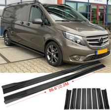 86,6"/2.2m Auto Seitenschweller Sideskirts Glanz Schwarz F&uuml;r Benz Vito W447