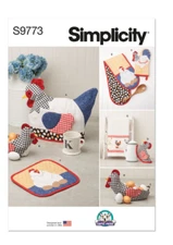 New Simplicity Pattern 9773 Rooster Chicken Accessories Craft Pattern Eggs